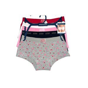 Aeropostale Valentines Day Heart Print 5 Pack Boyshorts Panty Pack Size Medium